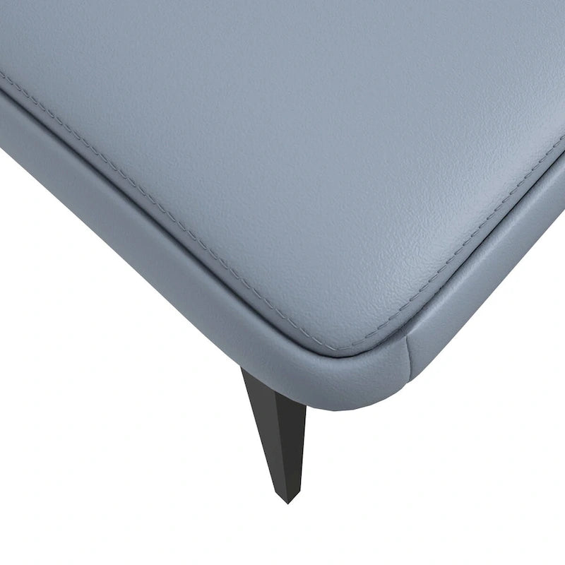 Chaise de salle à manger en cuir, fer noir, moderne, rembourrée, chaise d'appoint pour cuisine