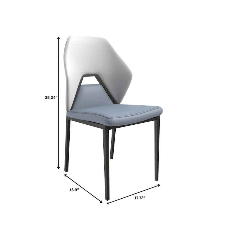 Chaise de salle à manger en cuir, fer noir, moderne, rembourrée, chaise d'appoint pour cuisine
