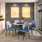 Chaise de salle à manger en cuir, fer noir, moderne, rembourrée, chaise d'appoint pour cuisine
