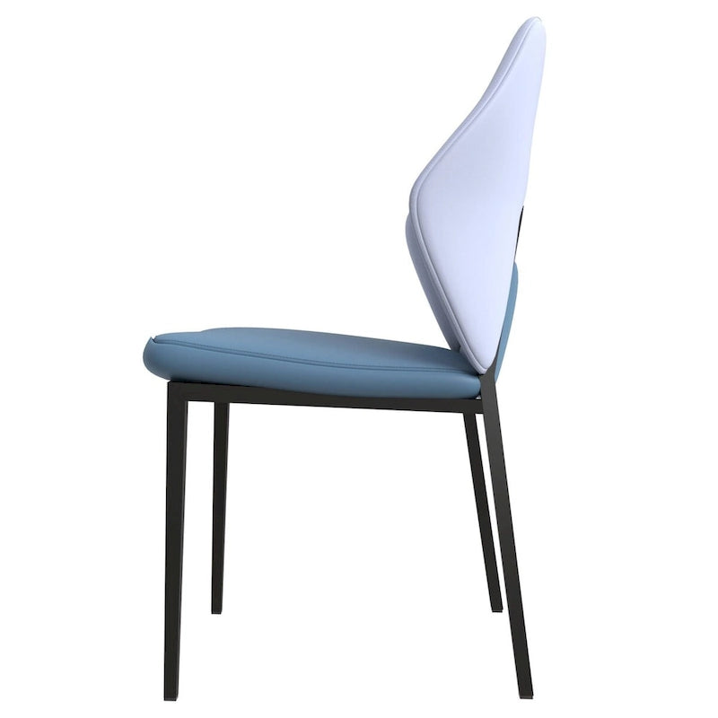 Chaise de salle à manger en cuir, fer noir, moderne, rembourrée, chaise d'appoint pour cuisine