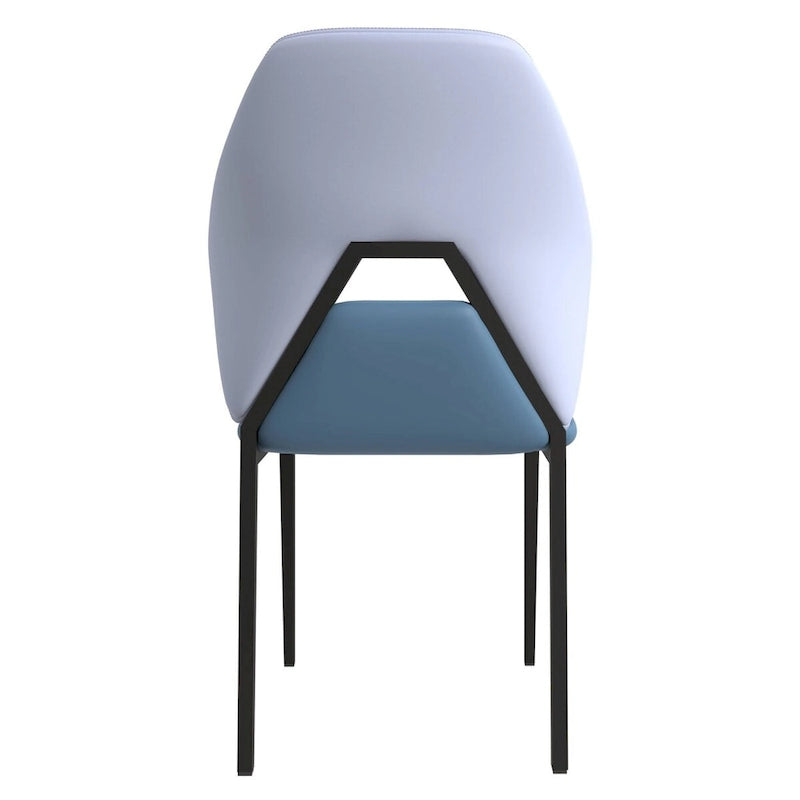 Chaise de salle à manger en cuir, fer noir, moderne, rembourrée, chaise d'appoint pour cuisine