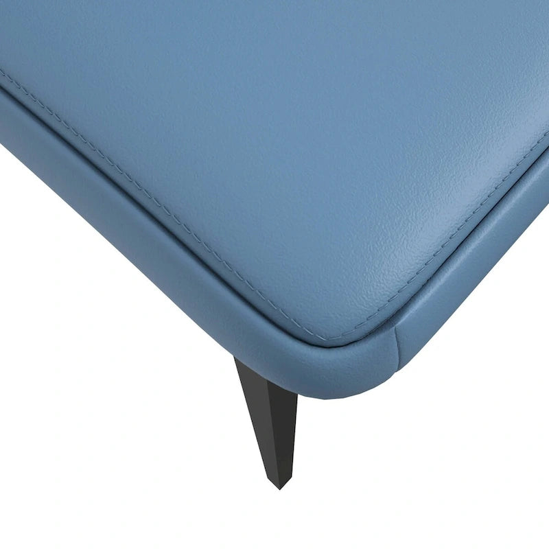 Chaise de salle à manger en cuir, fer noir, moderne, rembourrée, chaise d'appoint pour cuisine
