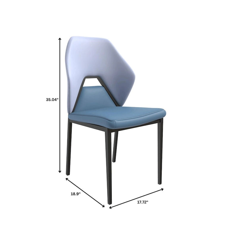 Chaise de salle à manger en cuir, fer noir, moderne, rembourrée, chaise d'appoint pour cuisine