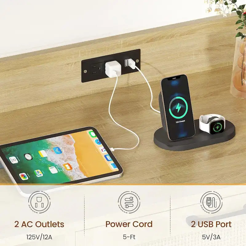 Meuble de classement vertical à 6 tiroirs avec serrure et station de charge