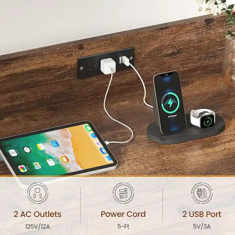 Meuble de classement vertical à 6 tiroirs avec serrure et station de charge