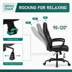 Chaise de bureau pivotante ergonomique moderne noire, réglable en hauteur, avec massage lombaire vibrant