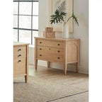 Classeur latéral en bois moderne, tiroir de rangement, tiroir de classement de bureau, entièrement assemblé, marron clair