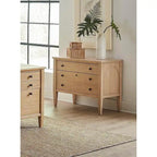Classeur latéral en bois moderne, tiroir de rangement, tiroir de classement de bureau, entièrement assemblé, marron clair