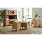 Classeur latéral en bois moderne, tiroir de rangement, tiroir de classement de bureau, entièrement assemblé, marron clair