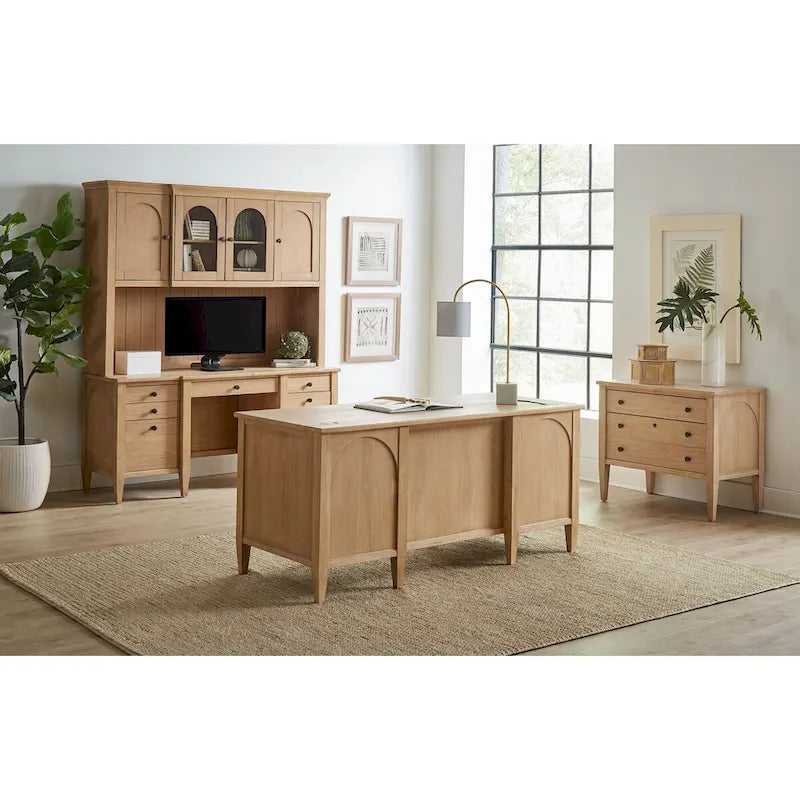 Classeur latéral en bois moderne, tiroir de rangement, tiroir de classement de bureau, entièrement assemblé, marron clair