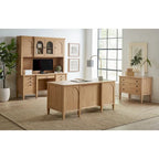 Classeur latéral en bois moderne, tiroir de rangement, tiroir de classement de bureau, entièrement assemblé, marron clair