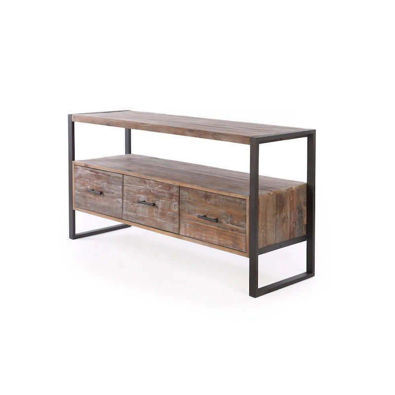 Console avec 3 tiroirs, étagère ouverte