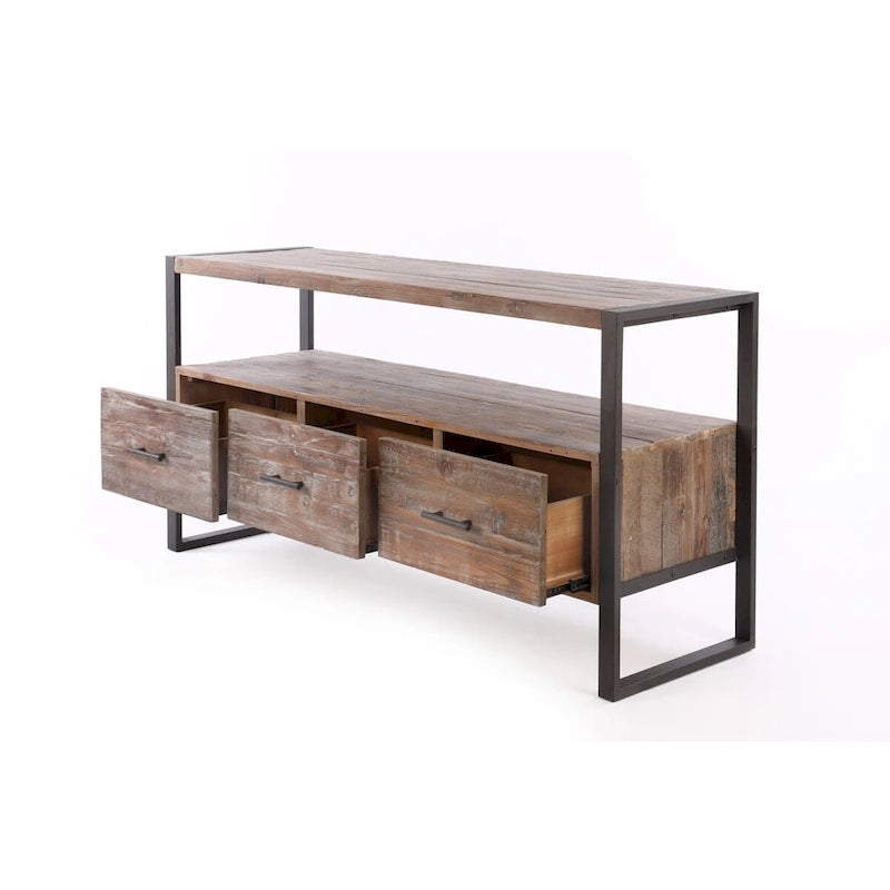 Console avec 3 tiroirs, étagère ouverte