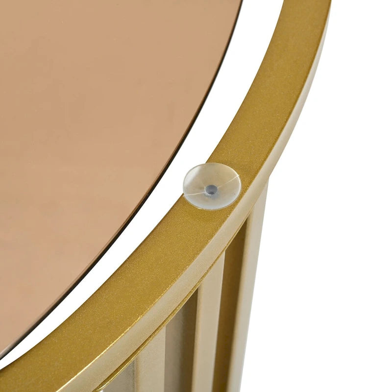 Table basse ronde empilable avec 2 tiroirs, tables gigognes modernes
