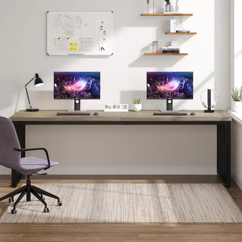 Bureau d'ordinateur de 78,74 pouces pour deux personnes pour bureau à domicile