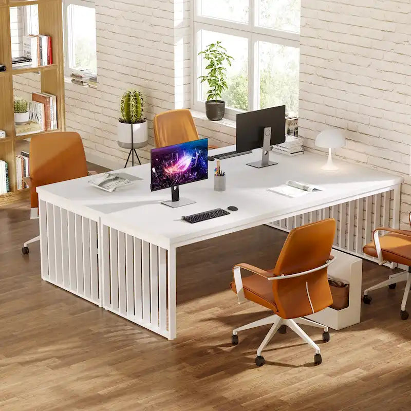 Bureau d'ordinateur de 78,74 pouces pour deux personnes pour bureau à domicile